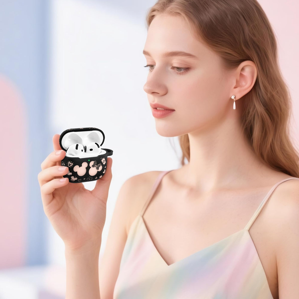 Girovo engraved cartoon pattern makes AirPods case uniquely stylish.