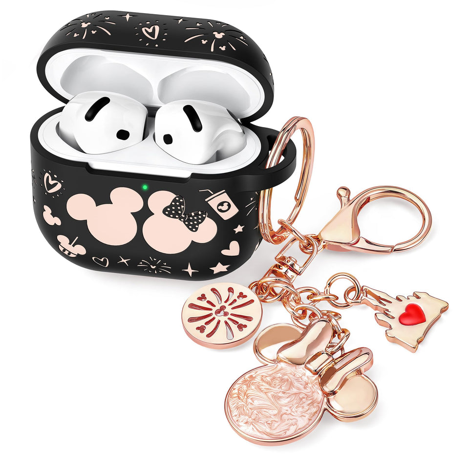Girovo AirPods Pro 3 case black-pink front view shows stylish two-tone protection.