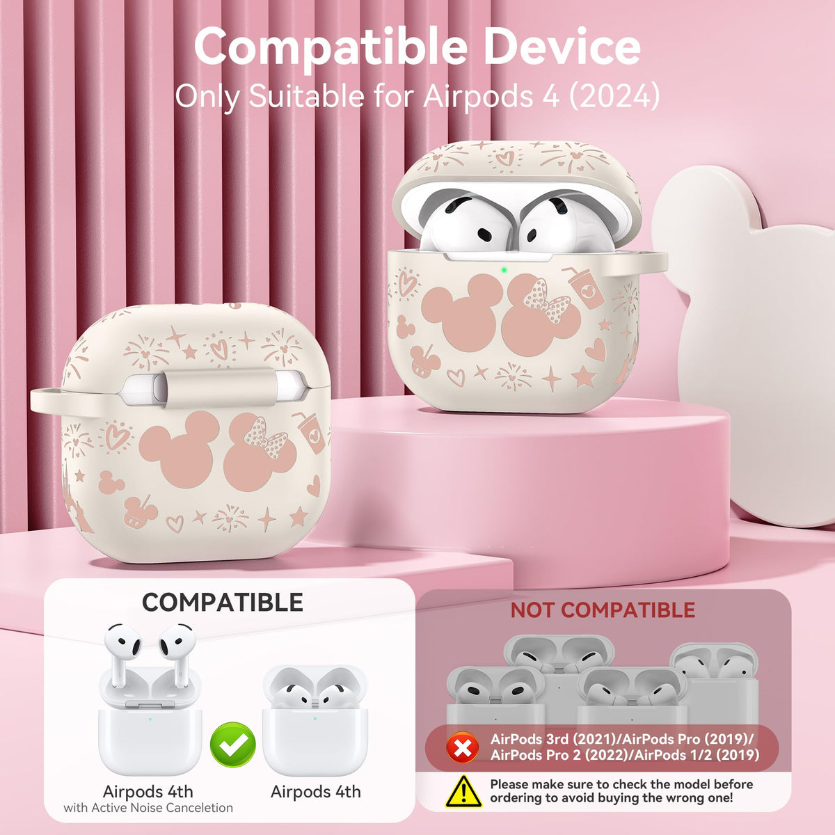 Girovo AirPods 4 case cartoon keychain design adds playful style and easy attachment