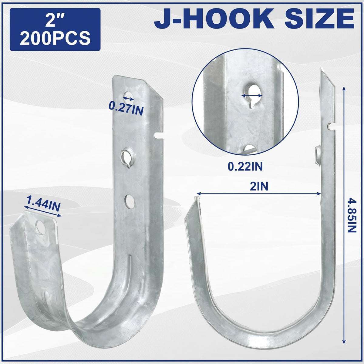 Gisafai 2-inch J hooks suitable for network, electrical, and fiber cables.