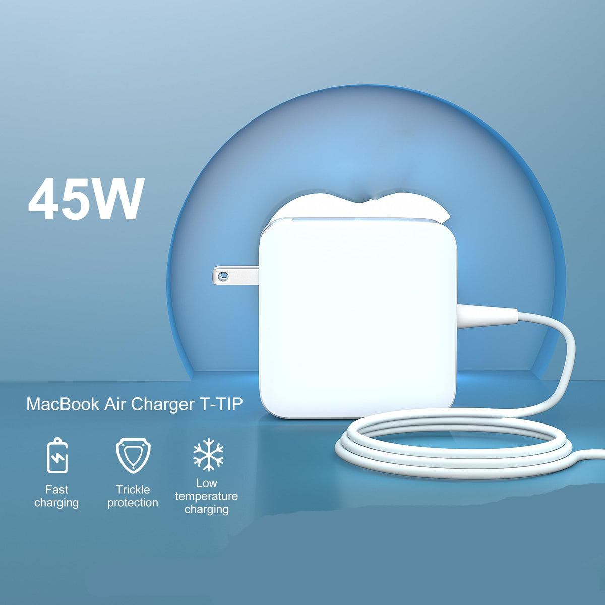 Givehooy 45W charger side view highlights slim profile for easy packing.
