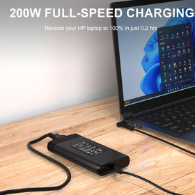 Givehooy adapter plugged into HP Omen laptop delivering steady high performance