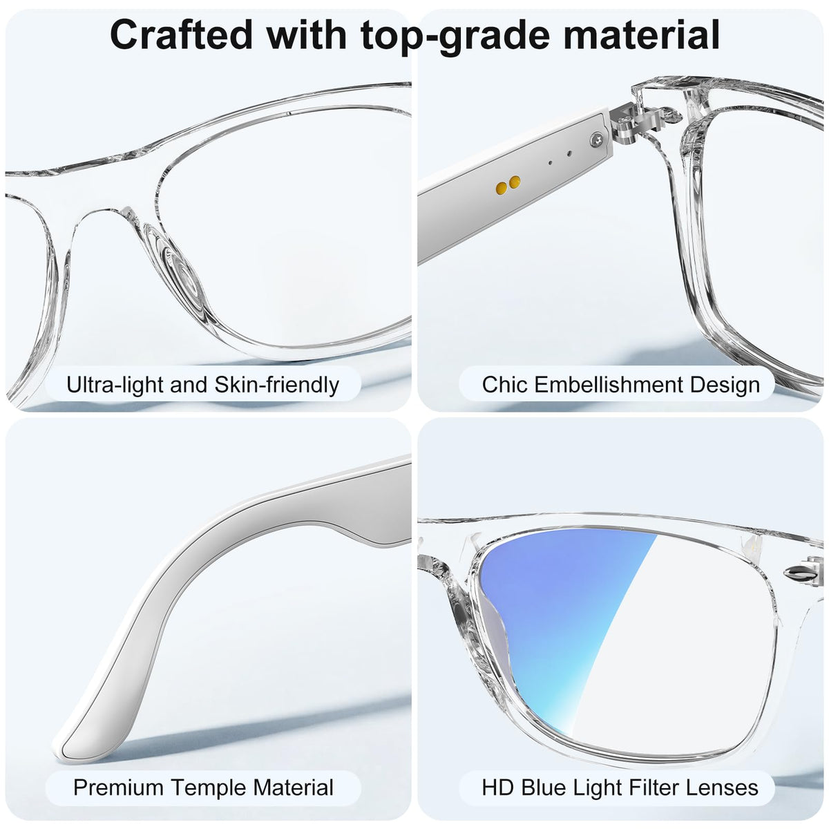 Giwbeiv AI smart glasses offer music playback without headphones on the go.