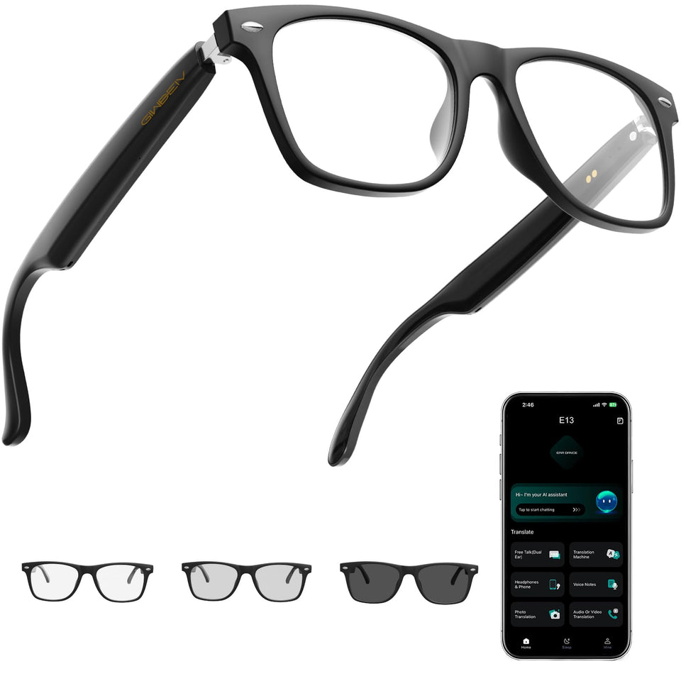 Giwbeiv front view showing sleek frame and branding, stylish protection for daily wear