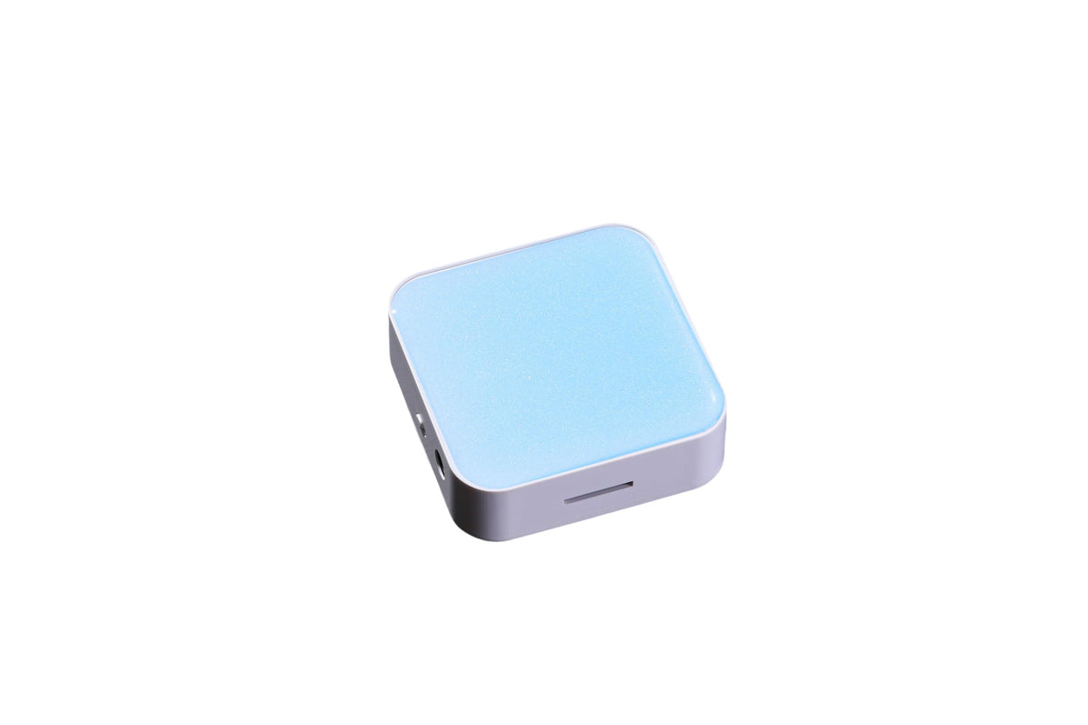 GizmoGlee MP3 Player ice blue front view for portable, screen-free listening