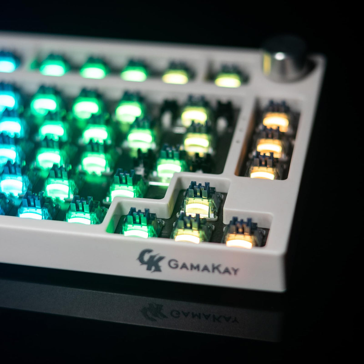 GK GAMAKAY diffuser detail showing frosted PMMA pillar for softer RGB