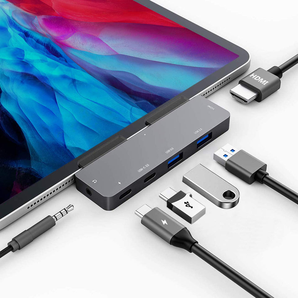 GKEAPZA iPad Pro Hub 4K HDMI output streams to a TV for immersive viewing