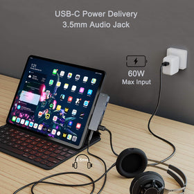 GKEAPZA iPad Pro Hub includes 60W PD for charging while you work