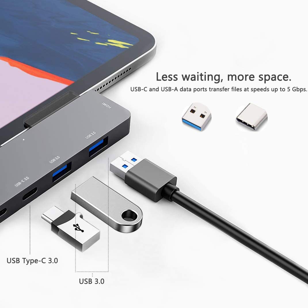 GKEAPZA iPad Pro Hub features removable grips for stable use