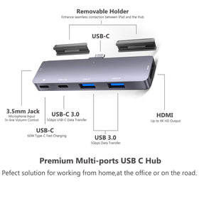 GKEAPZA iPad Pro Hub provides two USB 3.0 ports for fast data transfer