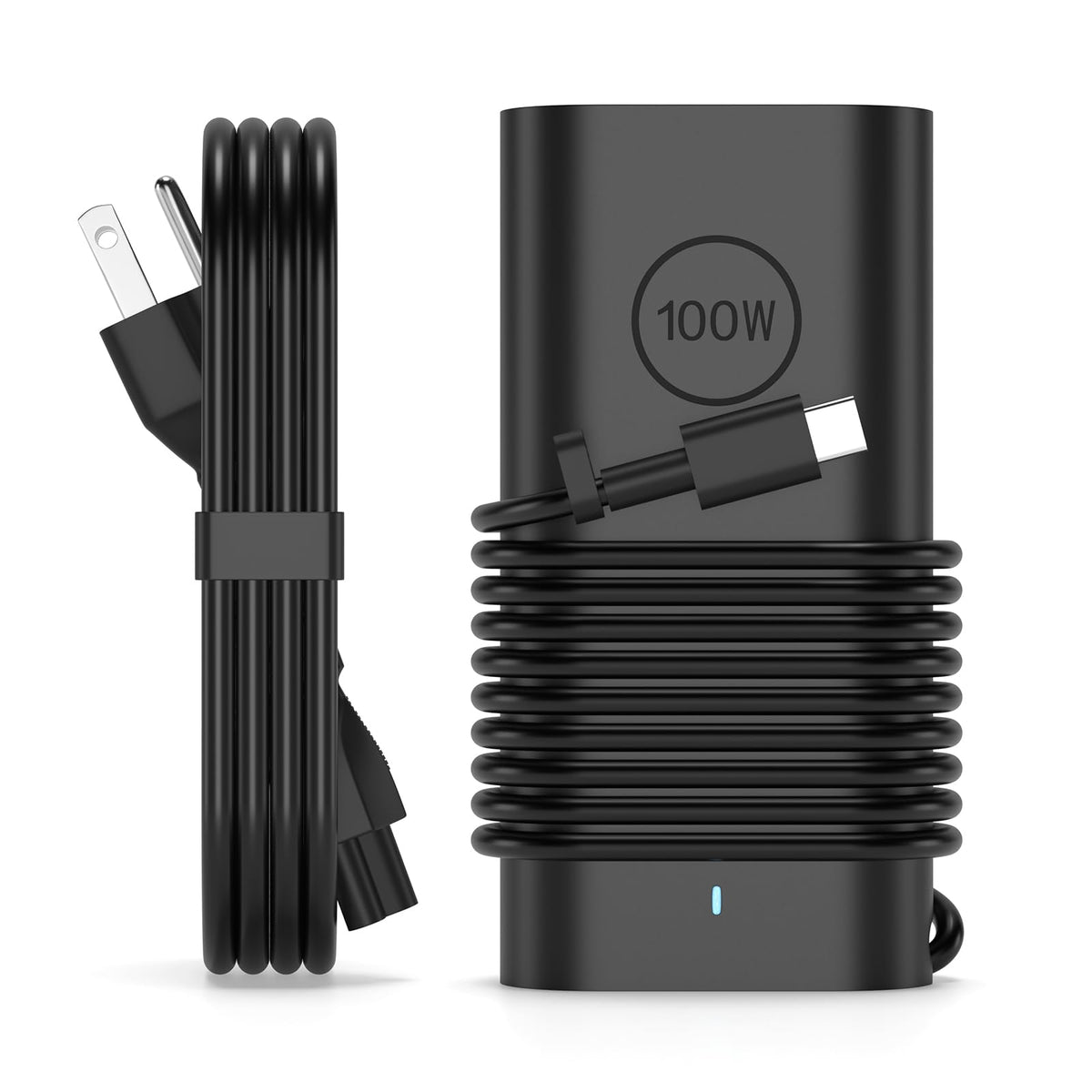 GKLSPL 100W USB-C charger front view highlighting compact design for travel