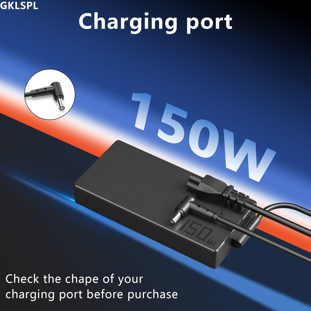 GKLSPL 150W ADP-150CH side view with ports for quick connections during gaming