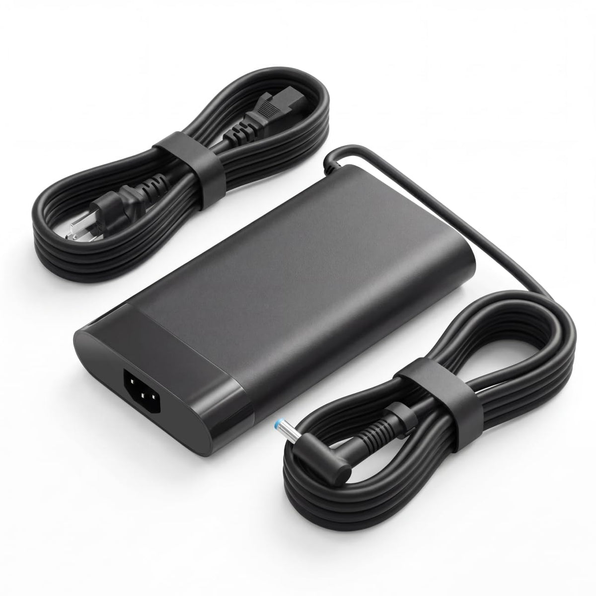 GKLSPL 200W charger for HP Omen and Victus, front view highlighting solid build
