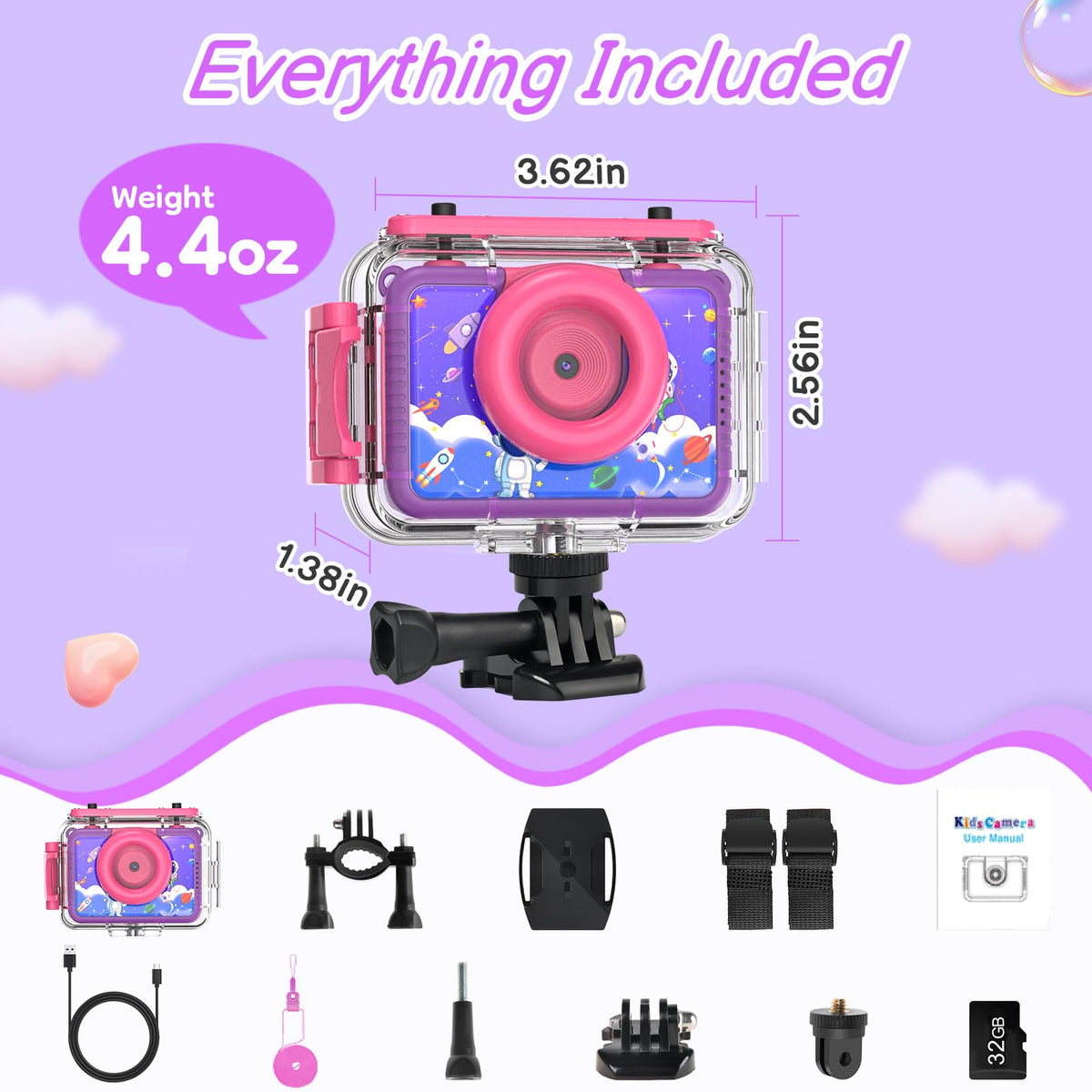 GKTZ preinstalled 32GB card visible to show ready-to-use storage benefit