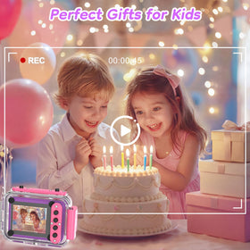 GKTZ child holding camera to show size and easy grip for young users