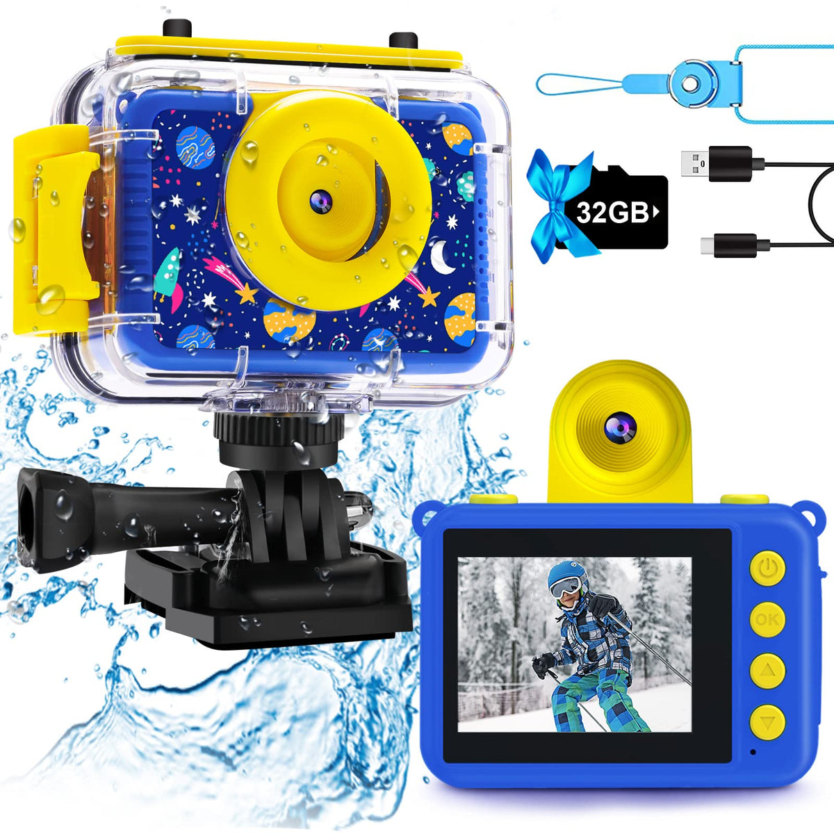 GKTZ front view showing camera and pool toy design for easy play