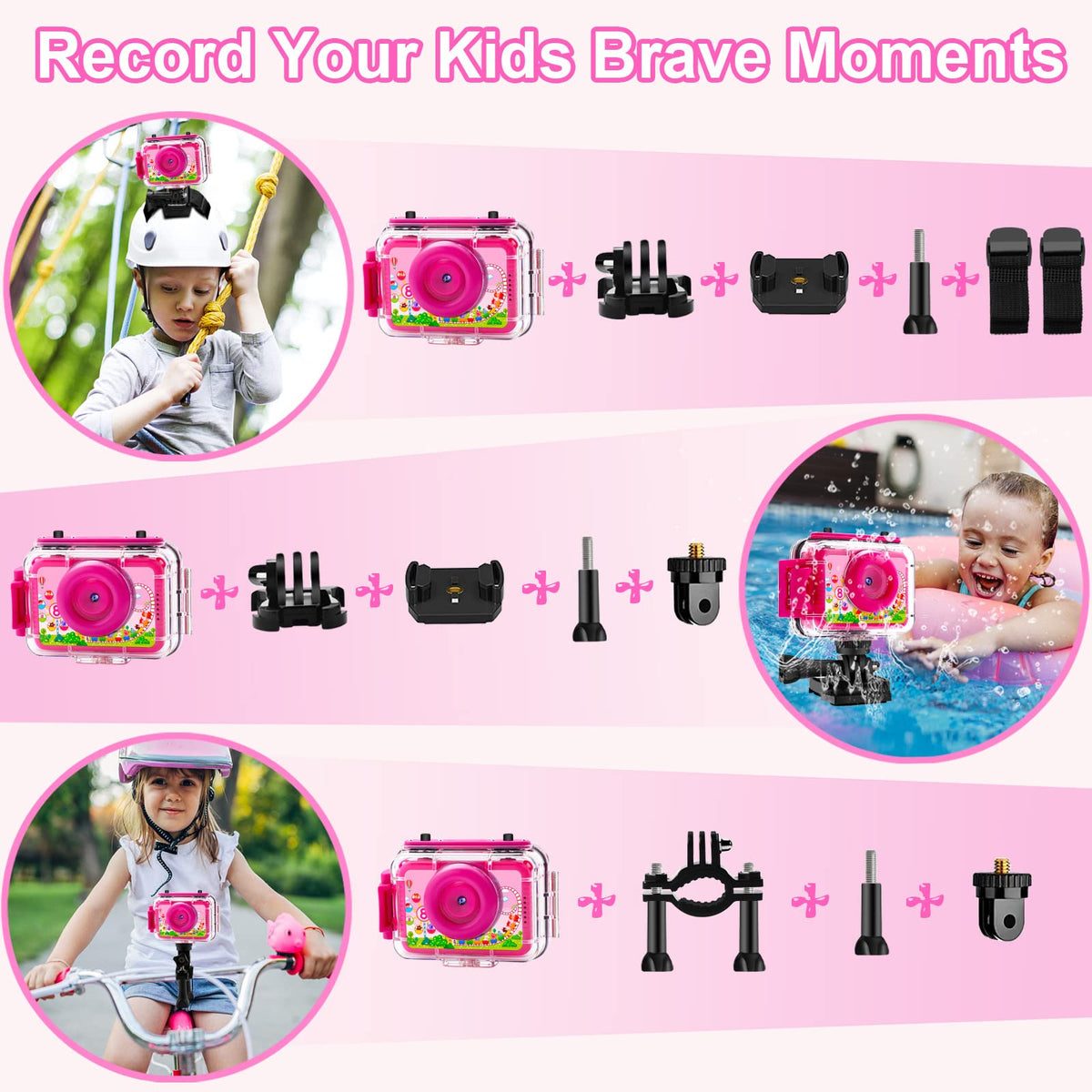 GKTZ kids camera protective case closeup showing sealed latches, prevents water damage