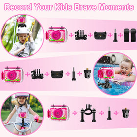 GKTZ kids camera protective case closeup showing sealed latches, prevents water damage
