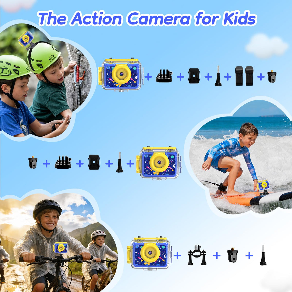 GKTZ mounted on helmet action shot enabling hands-free adventure recording