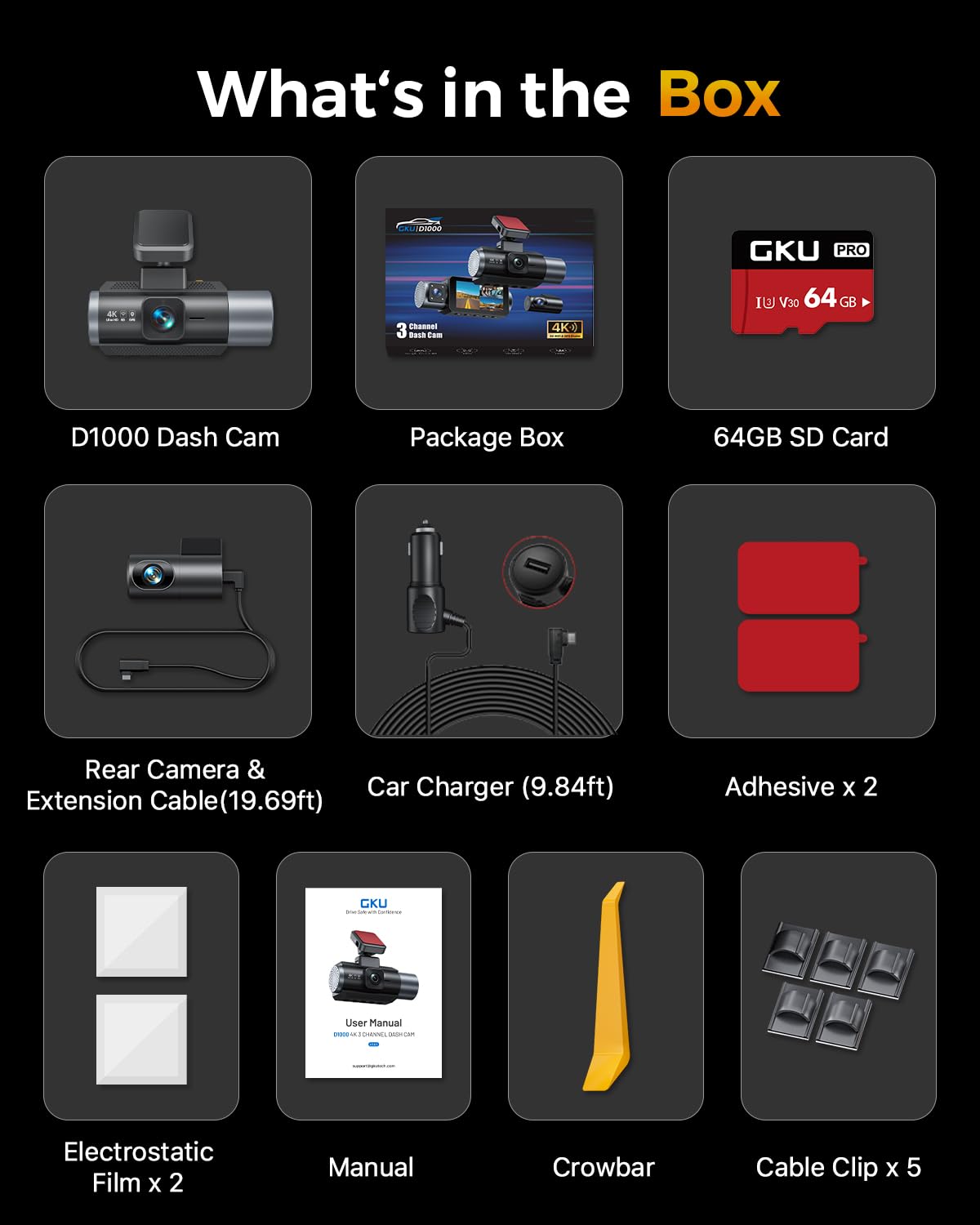 GKU 24/7 parking mode helps guard parked vehicles.