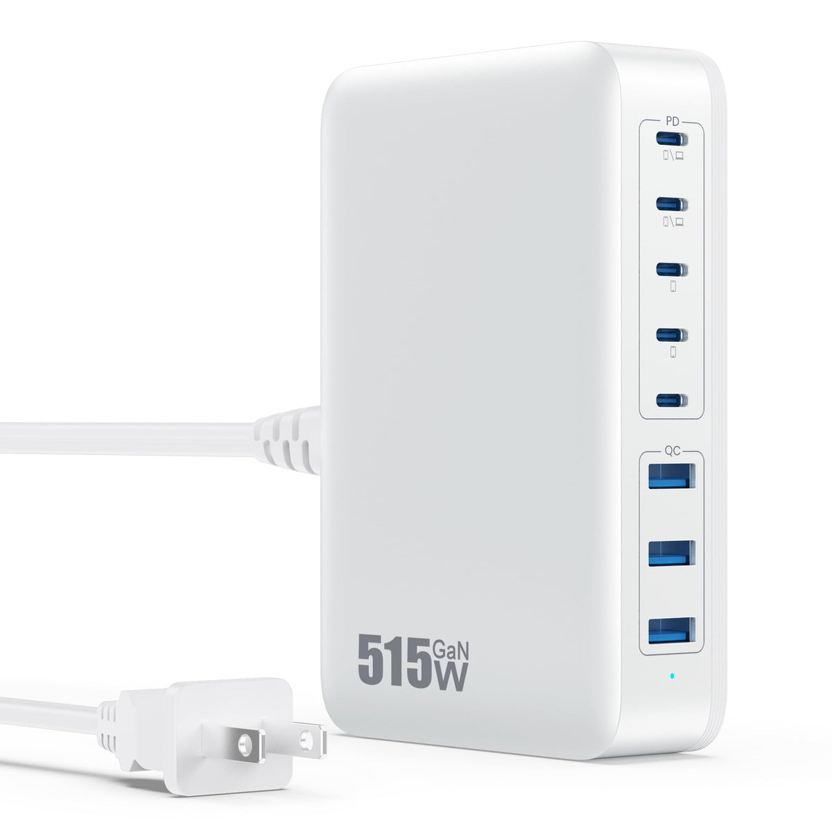 GKUTW front view showing 8 ports and compact design, reduces clutter