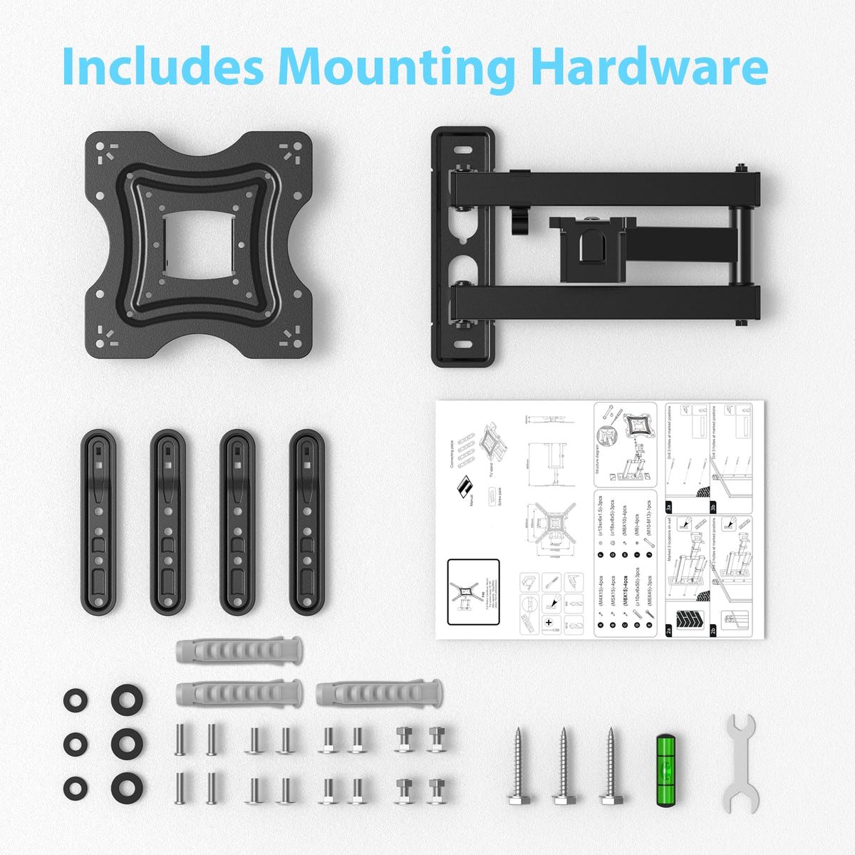 Gkyet multi-use mount suits monitors and TVs, freeing desk space.