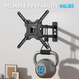 Gkyet wall-mount bracket in steel provides sturdy support for 19-55 inch TVs.