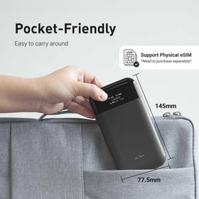 GL.iNet GL-E750V2 Mudi back panel with SIM slot and ports for flexible connectivity.