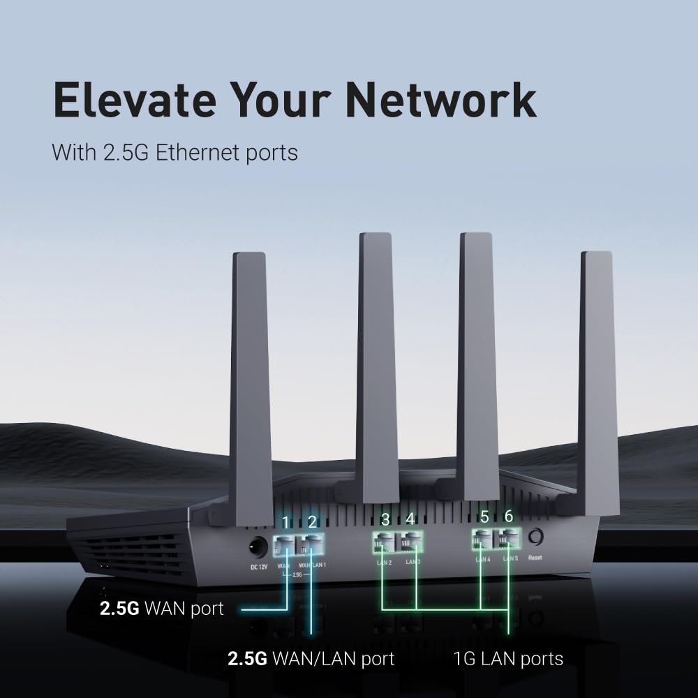 GL.iNet GL-MT6000 Flint 2 in a compact desktop setup for gaming