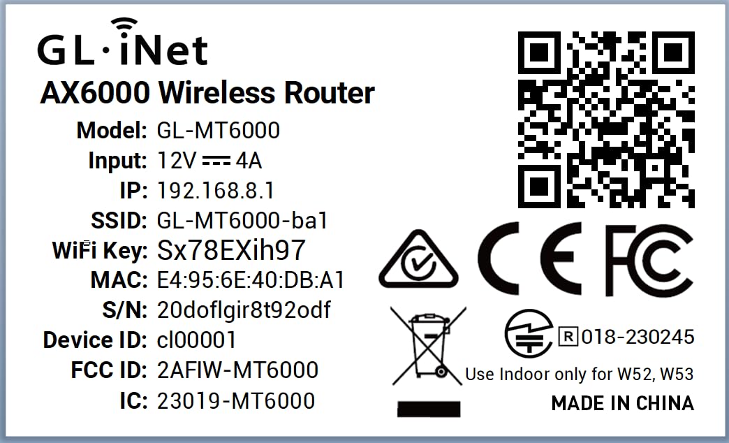 GL.iNet GL-MT6000 Flint 2 setup guide image with quick Ethernet connection