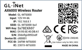 GL.iNet GL-MT6000 Flint 2 setup guide image with quick Ethernet connection