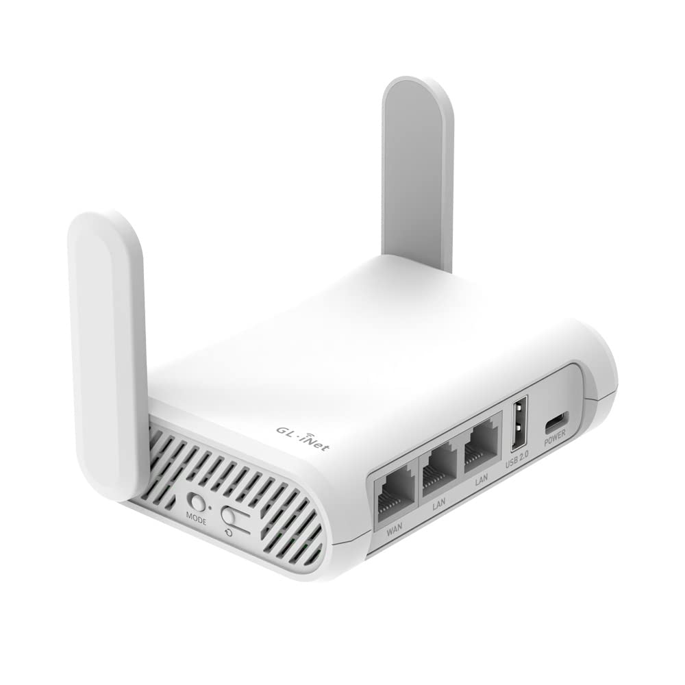 GL.iNet Opal front panel showing LEDs and compact design for easy travel