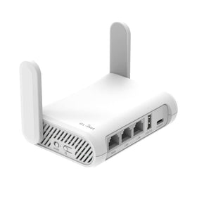 GL.iNet Opal front panel showing LEDs and compact design for easy travel