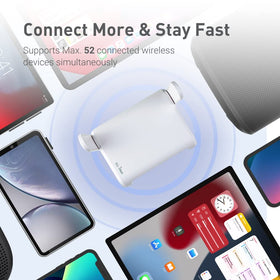 GL.iNet Opal gigabit WAN and LAN ports visible for fast wired connections