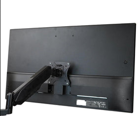 Gladiator Joe adapter on a desk arm displaying space saving ergonomic setup