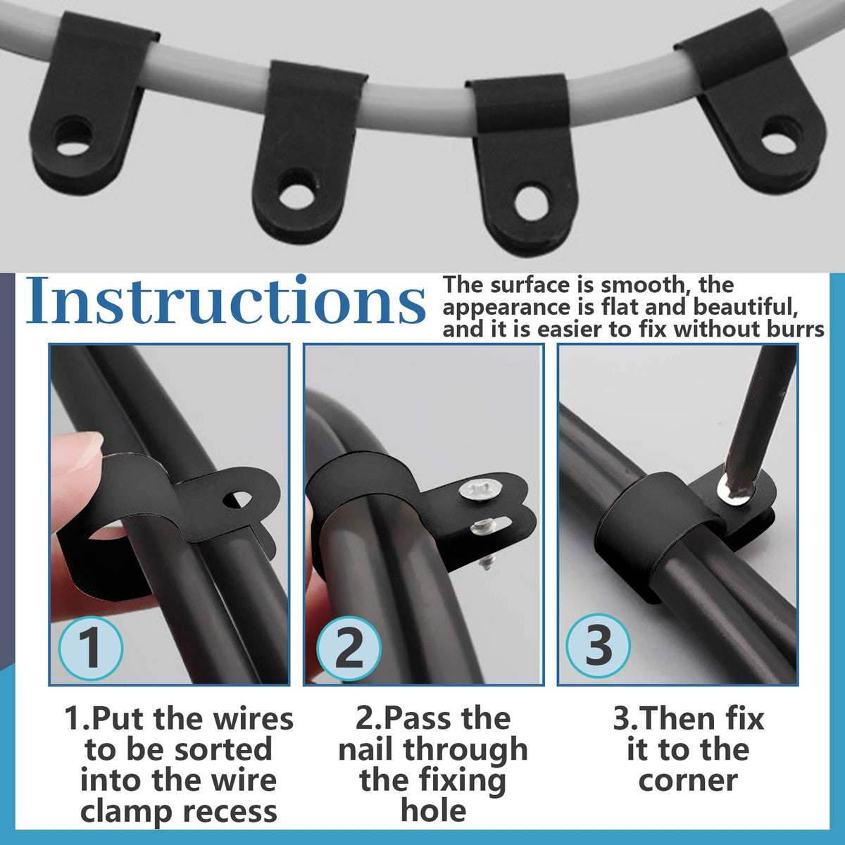 Glarks cable-management-kit packaging reveals all pieces included for simple setup.