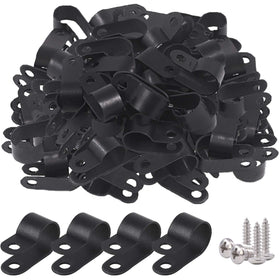 Glarks nylon R-type cable clip close-up shows sturdy nylon construction for reliable wire management.
