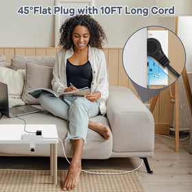 GLCON mounted on desk in a home office keeping cables tidy and devices reachable