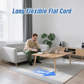 GLCON side profile highlighting spaced outlets that fit bulky adapters easily