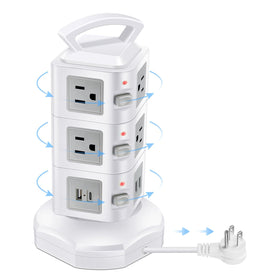 GLCONN power strip with 10 outlets and USB-C for efficient multi-device charging