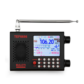 GLCSYJF TEF6686 front view highlights compact portable radio for travel and outdoor listening.