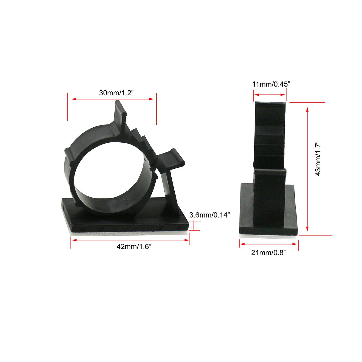 GLE2016 close-up of clip locking mechanism securing a thick power cord neatly