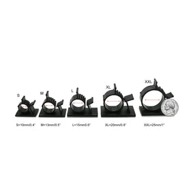 GLE2016 clips securing cords under desk to reduce visible clutter