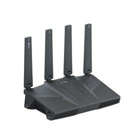 GL.iNet Flint 3e front view, compact design for desktop setup and quick access