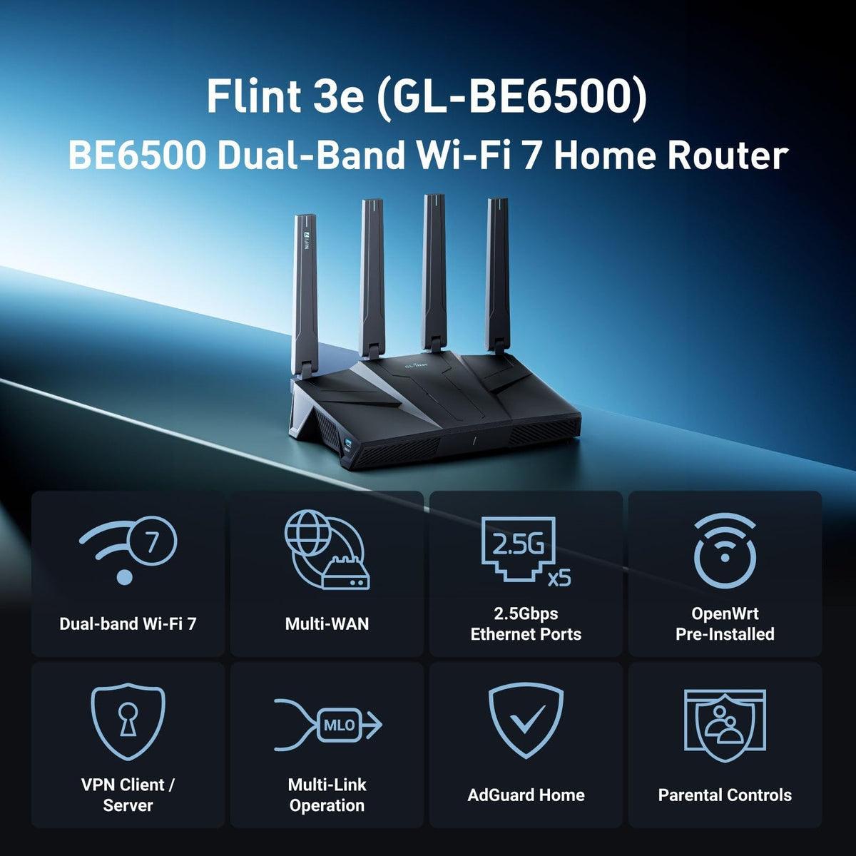 GL.iNet Flint 3e in use with VPN for secure, low-latency gaming and streaming