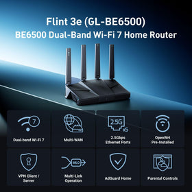 GL.iNet Flint 3e in use with VPN for secure, low-latency gaming and streaming
