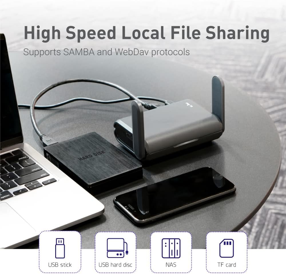 GL.iNet GL-AXT1800 Slate AX with USB NAS for private file sharing