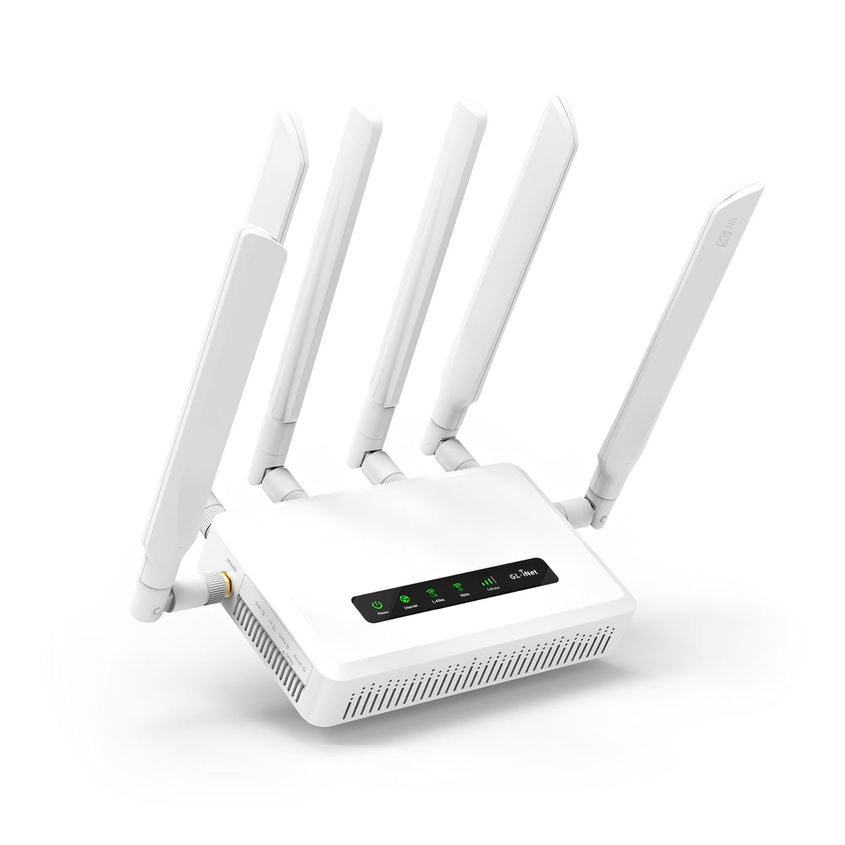 GL.iNet GL-X3000 Spitz AX router front view for reliable home and travel connectivity.