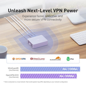 GL.iNet MT5000 Brume 3 DPI dashboard highlights site blocking for safer browsing.