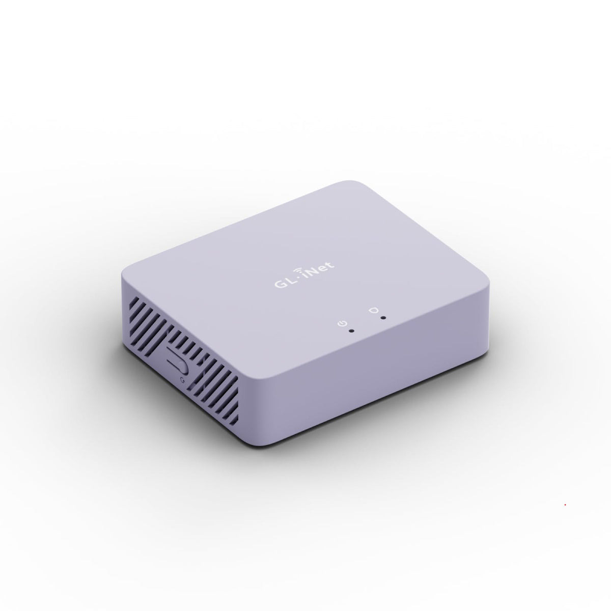 GL.iNet MT5000 Brume 3 front panel with status LEDs for reliable wired networking.